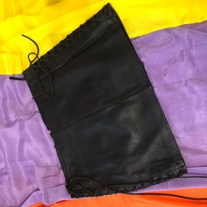 Bebe genuine leather skirt